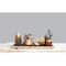 Hello Honey® Wood Tray with 5 Multicolor Glass Tealight/Votive Holders Set